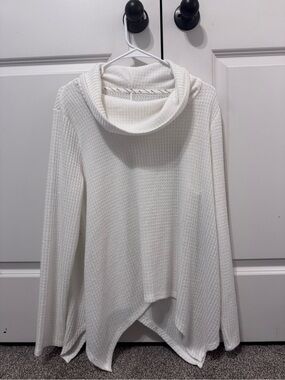 Marc New York Cream Waffle Cowl Neck Sweater